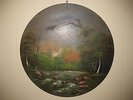 VTG FOLK ART PRIMITIVE FOREST PAINTING ON 1929 16