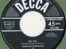 HAROLD BURRAGE (w/ Horace Henderson) Hi-Yo 45rpm Decca 1950 jump blues