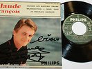 45t ep claude francois dedicacé VINYL disque BIEM PHILIPS
