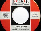 DINO & The DIPLOMATS 45 I Can't Believe / My Dream LAURIE label DOO WOP w5392