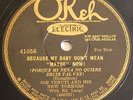 Joe Venuti And His New Yorkers 78 Because My Baby Don't Mean Maybe-Okeh 41056