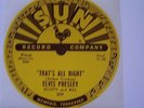 ELVIS PRESLEY 5 SUN 78 RPM RECORD LABELS THATS ALL RIGHT #209 MINT CONDITION