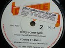Connie Francis Unique NEW ZEALAND 45 Double Gold Label Demonstration 45 1980
