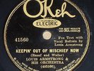Louis Armstrong-Keepin' Out Of Mischief Now Okeh 41560 78 jazz N- 1931 HEAR