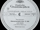 Schubert: Piano Sonatas - Wilhelm Kempff **Deutsche DG White Label Promo LP**