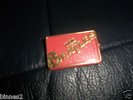 THE BEATLES 1960's RED AND GOLD (COLOURED) PLASTIC RECTANGULAR  BROOCH-BADGE-PIN
