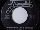 Doo Wop 45 VALADIERS Greetings (This Is Uncle Sam) MIRACLE VG++ HEAR