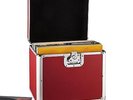 Custodia Dischi Vinile Rigida Design Trasporto Sicuro Resistente Borsa Rossa