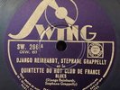 DJANGO REINHARDT/STEPHANE GRAPPELLY/HUBERT ROSTAING BLUES 78rpm SWING