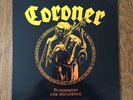 CORONER Punishment For Decadence 1988 NOISE LP Insert Slayer Metallica Anthrax