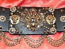 ELVIS STYLE LUXURY BLACK  BELT WITH GOLD TRIM , WHAT A STUNNER THIS IS ,