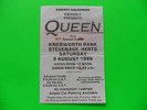 QUEEN - RARE USED TICKET FROM KNEBWORTH PARK 9 AUG 1986