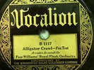 Vocalion 1117 Fess Williams Royal Flush Orch ALLIGATOR CRAWL 1927 hot  78 rpm