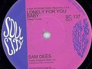NORTHERN SOUL - SAM DEES - LONELY FOR YOU BABY - UK SOUL CITY LABEL.