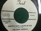 Four Imperials CHRISTMAS HOT ROD DOO WOP 45 Santa's Got A Coupe De Ville HEAR IT