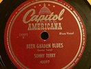 SONNY TERRY Beer Garden Blues CAPITOL AMERICANA Blues 78rpm VG+
