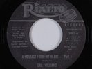 Crossover Sweet Soul 45 GAIL WILLIAMS A Message From My Heart RIALTO VG++ HEAR