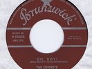Crickets 45 Oh Boy / Not Fade Away 1957 NM Billboard # 10 USA Brunswick 55035