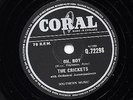 CLASSIC BUDDY HOLLY & THE CRICKETS 78 OH BOY / NOT FADE AWAY CORAL Q 72298 E-/V+