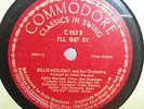 BILLIE HOLIDAY I'll Get By/I'll Be Seeing You COMMODORE 553 EE+ 78RPM HEAR