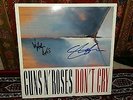 guns n roses signed record cover don't cry