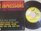 THE IMPRESSIONS (CURTIS MAYFIELD) It's All Right ORG FRENCH 4 TRACK EP 1964 