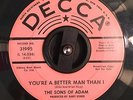 GARAGE PSYCH 45 Sons Of Adam-You're A Better Man Than I/Saturdays Son HEAR IT