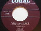 ROCKABILLY Buddy Holly WELL ALL RIGHT Brunswick 45 rare Canadian pressing NM