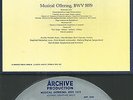 4 Spur Tonband Reel to Reel : Bach - Musical Offering (Archive Productions)