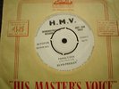 VERY RARE ELVIS PRESLEY UK HMV ONE SIDED 