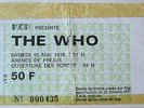 THE WHO - ARENES DE FREJUS 12 MAY 1979 ORIGINAL TICKET