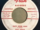 * PERCY WELCH Back Door Man/Nursery Rhyme Rock R&B JUMP BLUES KY Fran 45 Hear