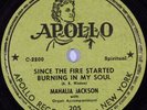 Black Gospel 78 rpm MAHALIA JACKSON Since The Fire Started Burning... APOLLO 205