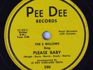 HEAR Rare Doo Wop 78 rpm THE 5 WILLOWS Please Baby PEE DEE 290