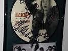 HAND SIGNED BY THE WHOLE BAND INC MICHAEL HUTCHENCE FRAMED PICTURE DISC INXS