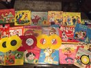Vtg 1940s, 50s and 60s Children's Records 45s Color Discs Disney Peter Pan +