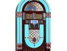 JUKEBOX LOOK RETRO JUKE BOX CHAINE HIFI PLATINE VINYLE LECTEUR CD RADIO USB SD