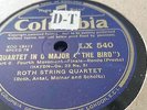 HAYDN QUARTET IN C MAJOR THE BIRD, ROTH STRING QUARTET COLUMBIA LX538-540