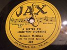 BROWNIE MCGHEE A Letter to Lighnin Hopkins / Smilin Cryin Blues / JAX RARE E/E-