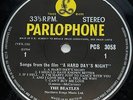 BEATLES 65/66 Original STEREO UK Parlophone LP - Hard Day's Night - TNR LABELS
