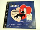 R-199-109: Etelka Freund - BRAHMS Sonata No. 3 LP 1952 Remington Records
