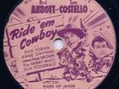 ABBOTT & COSTELLO, MERRY MACS Ride 'Em Cowboy, Universal PIC LABEL 78, UPC 251/2