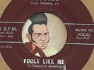 DANIAL BRIDGES & BLUE FLAMES Oh Happy Days ROCKABILLY BOPPER 45 RPM RECORD