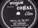 UK#1  BUDDY HOLLY & THE CRICKETS 78 THAT'LL BE THE DAY VOGUE-CORAL Q 72279 EX-