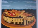 Rolling Stones tour poster lithograph circus maximus  14 on fire italy roma