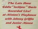Eddie Lockjaw Davis-AUTOGRAPHED-The Late Show-Prestige 7357-STEREO