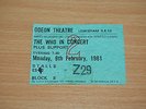 THE WHO TICKET STUB - RARE 1981 LONDON, LEWISHAM ODEON Mon 9th FEB