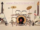 Mini LIVE stage JIMI HENDRIX experience drum set + 2 GUITAR chitarra miniature