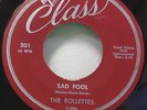 '56 R&B Girl Grp/Piano Instro ROLLETTES Sad Fool / GOOGIE RENE Wham Bam 45