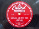 SONNY TERRY CAPITOL 40061 Screamin' & Cryin' Blues- Blues 78 E Store Stock Sleve